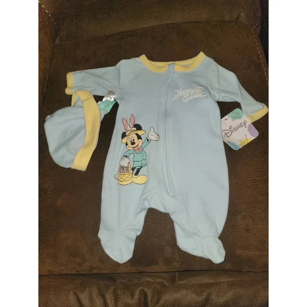 Disney mickey mouse‎ happy Easter sleeper and hat size newborn nwt